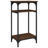 Side Table Brown Oak 40x30x75 cm Engineered Wood - Front View