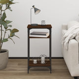 Side Table Brown Oak 40x30x75 cm Engineered Wood - Side View