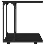 Side Table with Wheels Black 50x35x55,5cm Engineered Wood