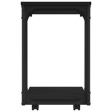 Side Table with Wheels Black 50x35x55.5cm Engineered Wood