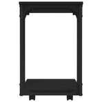 Side Table with Wheels Black 50x35x55,5cm Engineered Wood