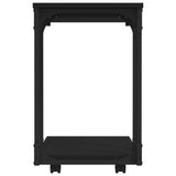 Side Table with Wheels Black 50x35x55.5cm Engineered Wood - Rear View