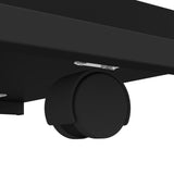 Side Table with Wheels Black 50x35x55.5cm Engineered Wood - Close-Up Angle