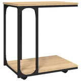 Side Table with Wheels Sonoma Oak 50x35x55.5cm Engineered Wood
