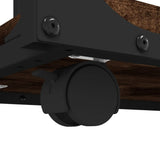 Side Table with Wheels Smoked Oak 50x35x55.5cm Engineered Wood - Low Angle