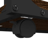Side Table with Wheels Brown Oak 50x35x55.5cm Engineered Wood - Low Angle