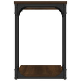 Side Table Brown Oak 50x35x52 cm Engineered Wood - Rear View
