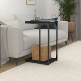 Side Table Black 40x30x60 cm Engineered Wood - Side View