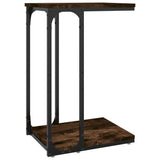 Side Table Smoked Oak 40x30x60 cm Engineered Wood - Front View