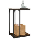 Side Table Smoked Oak 40x30x60 cm Engineered Wood - Rear View