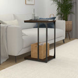 Side Table Brown Oak 40x30x60 cm Engineered Wood - Side View