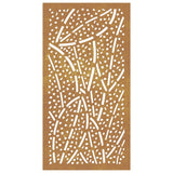 Garden Wall Decoration 105x55 cm Corten Steel Leaf Design - Top-Down View