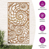 Garden Wall Decoration 105x55 cm Corten Steel Shell Design - Extra Image