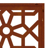 Garden Wall Decoration 55x55 cm Corten Steel Moorish Design - Close-Up Angle