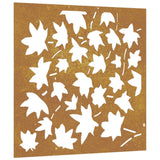 Garden Wall Decoration 55x55 cm Corten Steel Maple Leaf Design - Front View