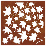 Garden Wall Decoration 55x55 cm Corten Steel Maple Leaf Design - Top-Down View