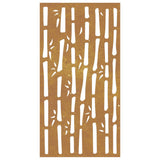 Garden Wall Decoration 105x55 cm Corten Steel Bamboo Design - Top-Down View