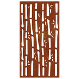 Garden Wall Decoration 105x55 cm Corten Steel Bamboo Design - 45-Degree Angle