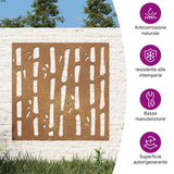 Garden Wall Decoration 55x55 cm Corten Steel Bamboo Design - Extra Image