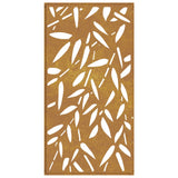 Garden Wall Decoration 105x55 cm Corten Steel Bamboo Leaf Design - 45-Degree Angle