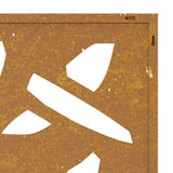 Garden Wall Decoration 105x55 cm Corten Steel Bamboo Leaf Design - Close-Up Angle