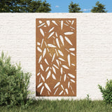 Garden Wall Decoration 105x55 cm Corten Steel Bamboo Leaf Design
