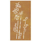 Garden Wall Decoration 105x55 cm Corten Steel Bamboo Design - Top-Down View
