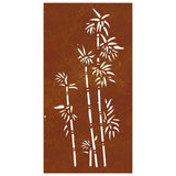 Garden Wall Decoration 105x55 cm Corten Steel Bamboo Design