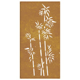 Garden Wall Decoration 105x55 cm Corten Steel Bamboo Design - 45-Degree Angle