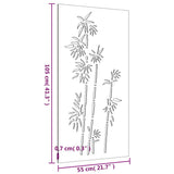 Garden Wall Decoration 105x55 cm Corten Steel Bamboo Design - Extra Image