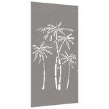 Garden Wall Decoration 105x55 cm Corten Steel Palm Tree Design - Side View