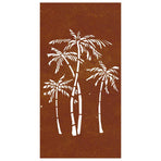 Garden Wall Decoration 105x55 cm Corten Steel Palm Tree Design