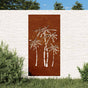 Garden Wall Decoration 105x55 cm Corten Steel Palm Tree Design
