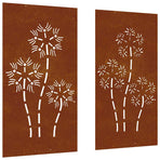 Garden Wall Decorations 2pcs 105x55 cm Flower Design
