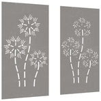 Garden Wall Decorations 2pcs 105x55 cm Flower Design