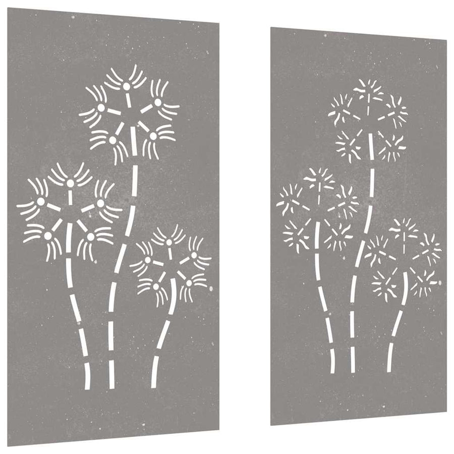 Garden Wall Decorations 2pcs 105x55 cm Flower Design