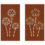 Garden Wall Decorations 2pcs 105x55 cm Flower Design