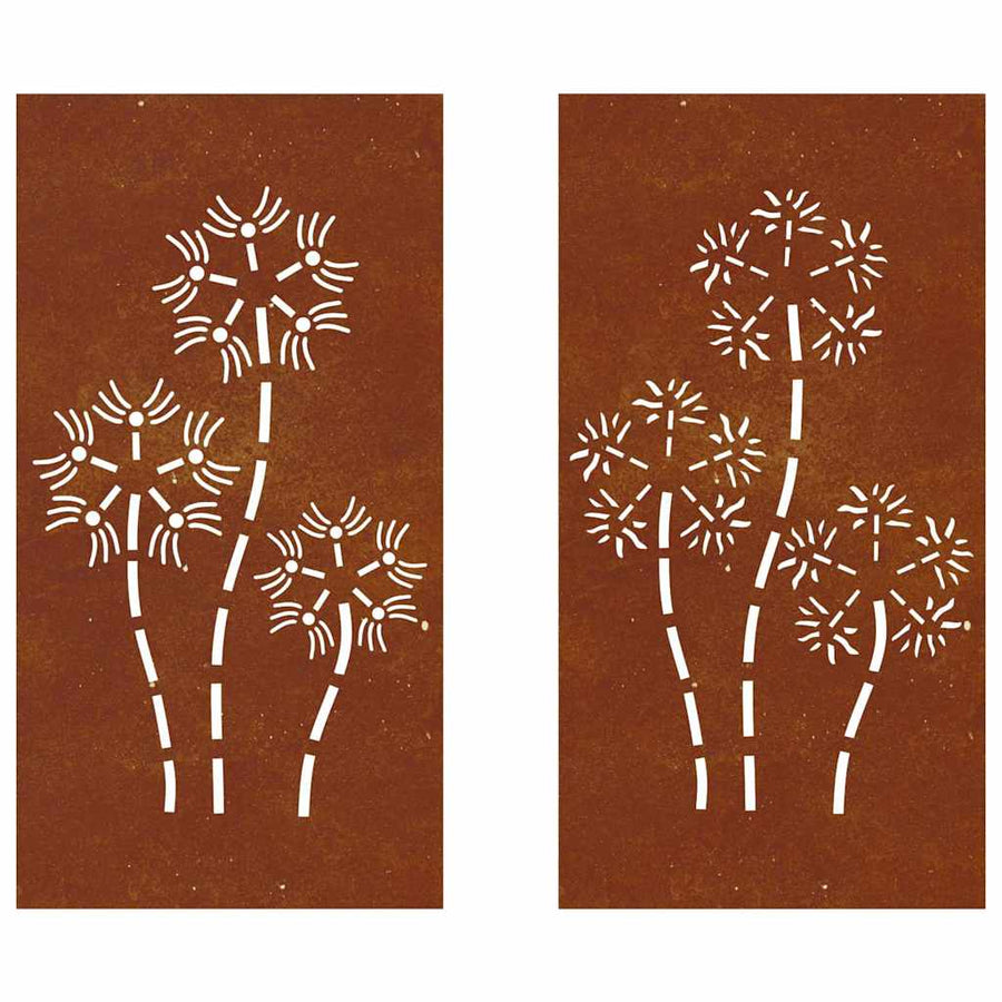 Garden Wall Decorations 2pcs 105x55 cm Flower Design