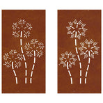 Garden Wall Decorations 2pcs 105x55 cm Flower Design