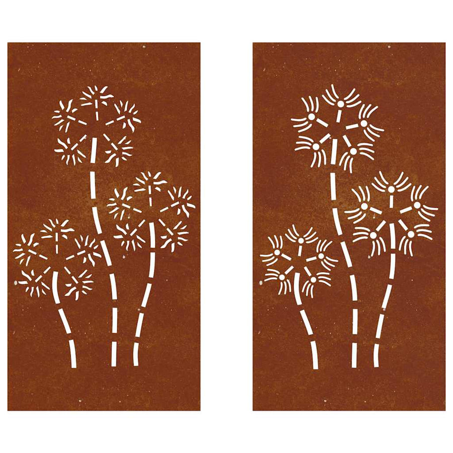Garden Wall Decorations 2pcs 105x55 cm Flower Design