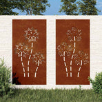 Garden Wall Decorations 2pcs 105x55 cm Flower Design