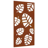 Garden Wall Decoration 105x55 cm Corten Steel Leaf Design - Front View