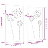 Garden Wall Decorations 2pcs 105x55cm Corten Steel Flower Design - Extra Image