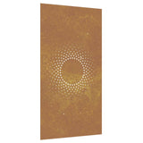 Garden Wall Decoration 105x55 cm Corten Steel Sun Design - Front View