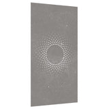 Garden Wall Decoration 105x55 cm Corten Steel Sun Design - Side View