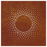 Garden Wall Decoration 55x55 cm Corten Steel Sun Design - Top-Down View