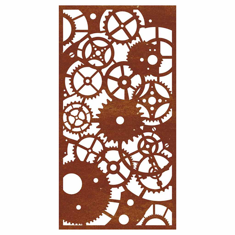 Garden Wall Decoration 105x55 cm Corten Steel Gear Wheel Design