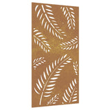Garden Wall Decoration 105x55 cm Corten Steel Leaf Design - Front View