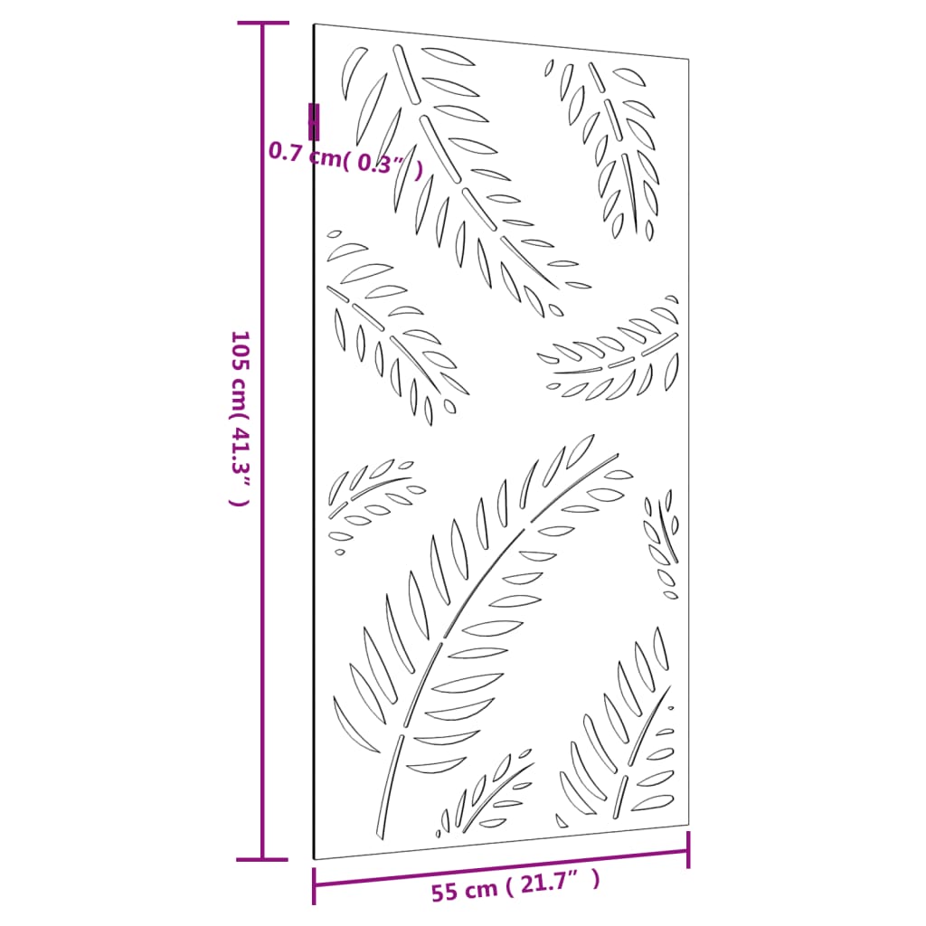 Garden Wall Decoration 105x55 cm Corten Steel Leaf Design