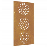 Garden Wall Decoration 105x55 cm Corten Steel Leaf Design - Front View
